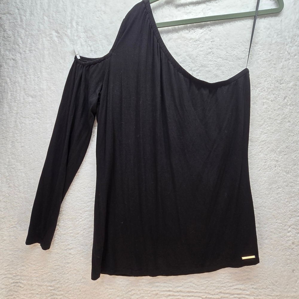 Michael Kors One Shoulder Long‎ Sleeve Womens Top XL Quiet Luxury Asymmetrical